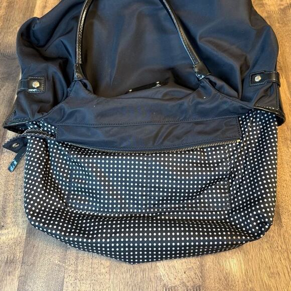 Kate Spade Bridgette Stevie Nylon Zippered Shoulder Bag Handbag Black Polka Dots - Picture 11 of 15